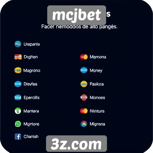 métodos de pagamento aceitos no mcjbet